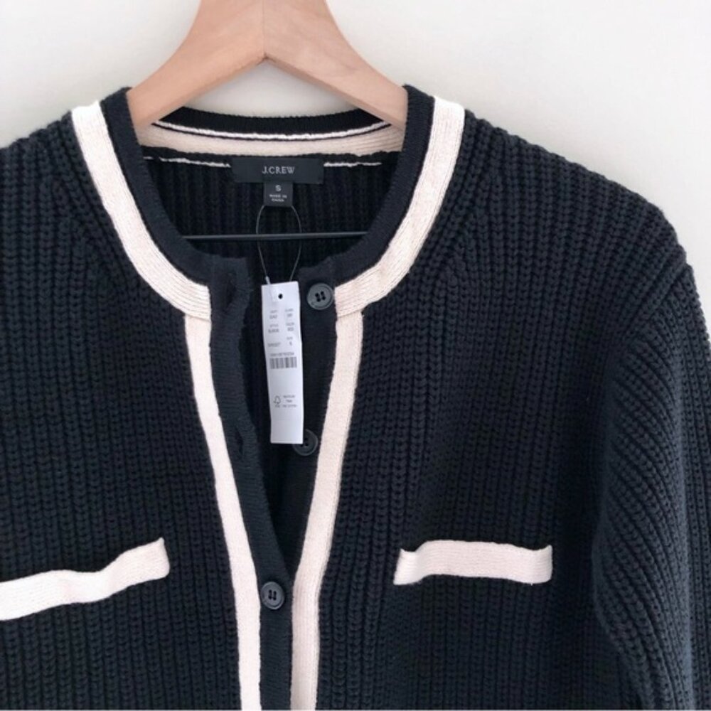 SOLD☀️NWT JCrew Front-pocket cotton cardigan sweater - Picture 2 of 8